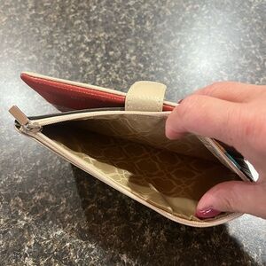 Elegant Red and Cream Women's Clutch